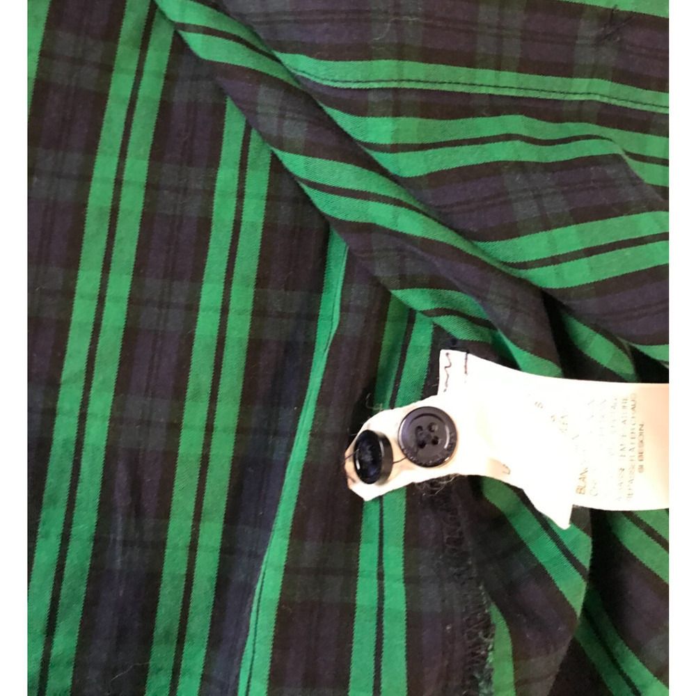 Vineyard Vines Plaid Ruffle Shirt 4 Navy Green Button Down Preppy Top - Picture 13 of 13